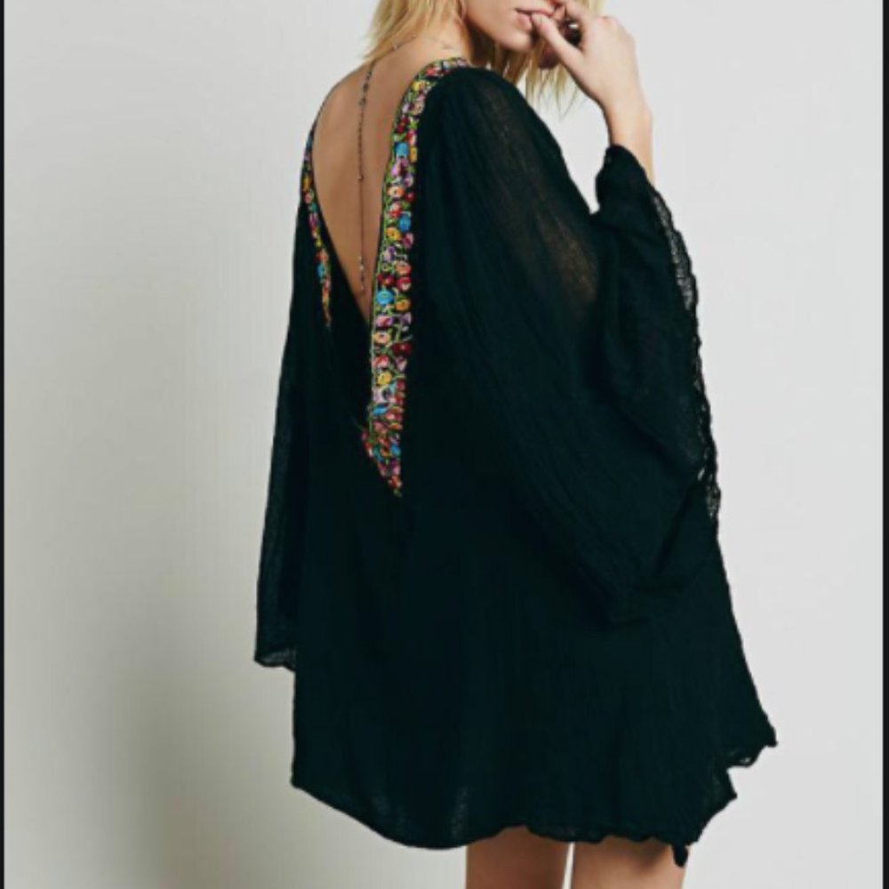 *Black Backless Free People Dress with Flow*